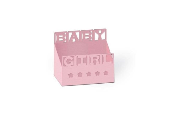 Baby Girl Cutout Blocks Tray Favour Box – 3D SVG Charm for Branding and Packaging