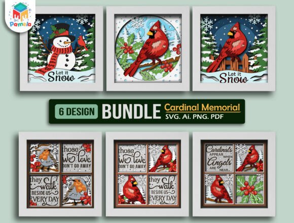 Cardinal Memorial Shadow Box SVG Bundle Review