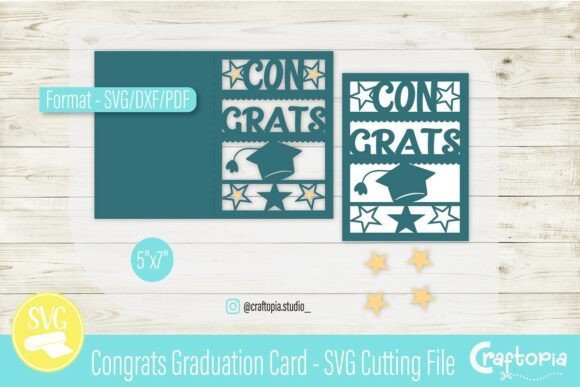 Congrats Graduation Card SVG: Bold 3D Design for Greeting Cards and Beyond