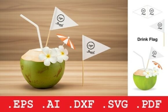 Drink Flag Picks Template: 3D SVG Design for Lively Local Branding