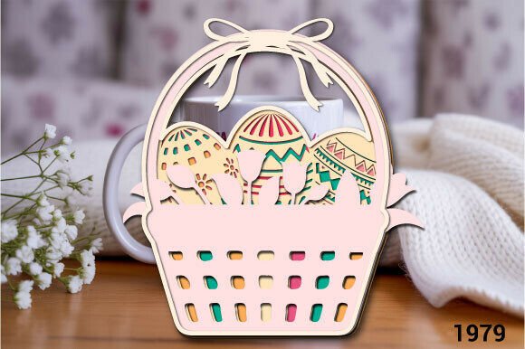 Easter Egg Basket Card SVG Layer 1979 – A 3D SVG Easter Design for Brand Storytelling