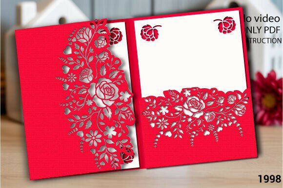 Floral Lace Gatefold Card SVG Cut 1998 – A 3D SVG Design for Mother’s Day and Beyond