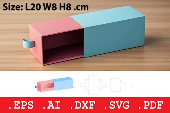 Folding Slide Drawer Retail Box: A 3D SVG Packaging Design for Creative Sellers