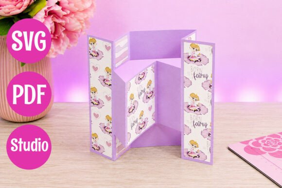 h1Tri Shutter Card Template – 3D SVG for Life Events And Celebrations