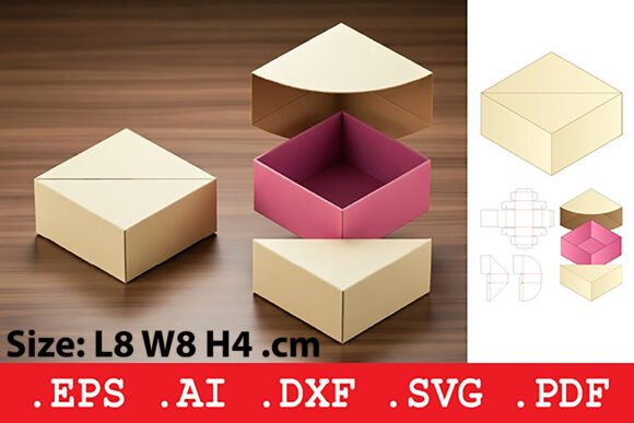 Half Sleeve Square Gift Box: A Modern 3D SVG for Clean Editorial Packaging