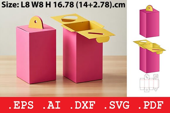 Handle Top Gift Box: A 3D SVG Packaging Template for Versatile Crafting and Handmade Business