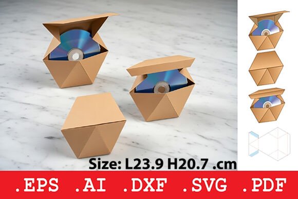 Hexagon CD Disk Envelope: A 3D SVG Design for Modern Brand Packaging and Marketing