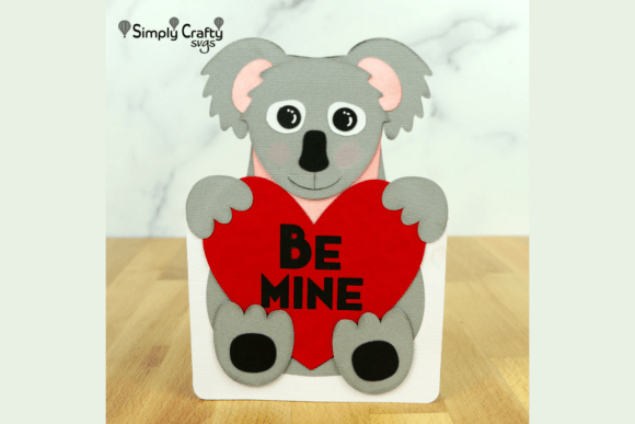 Koala Valentine’s Card SVG: A 3D Design for Sweet Valentine’s Content
