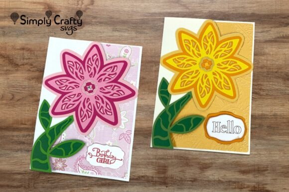 Layered Flower Card SVG: 3D Design for Mother S Day Branding