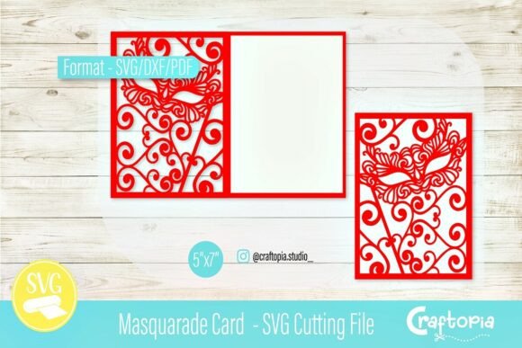 Masquerade Card 3D SVG for Birthday Blog Design