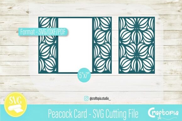 Peacock Card 3D SVG for Greeting Cards & Craft Projects