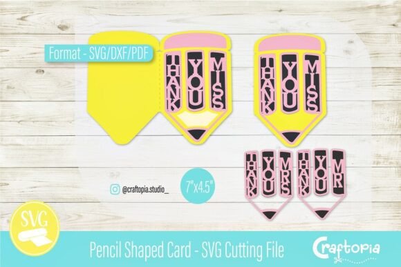 Pencil Shaped Card – 3D SVG Greeting Design for Creative Branding