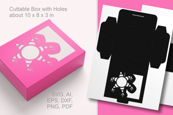 Pinata Wide Window Rectangular Favor Box – 3D SVG for Holiday Crafting Magic