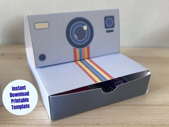 Polaroid Camera Gift Box Paper Craft: 3D SVG for Playful Brand Packaging