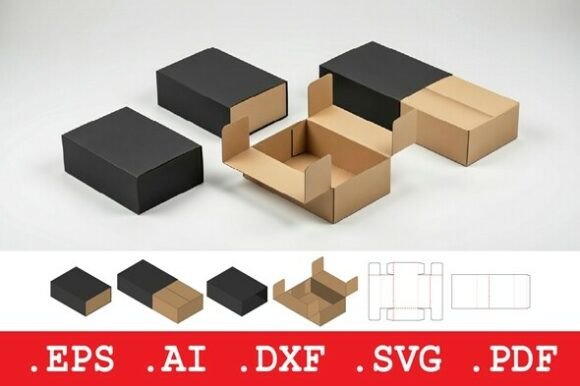 Sliding Sleeve Tray Retail Gift Box: 3D SVG Packaging for Gift Boxes